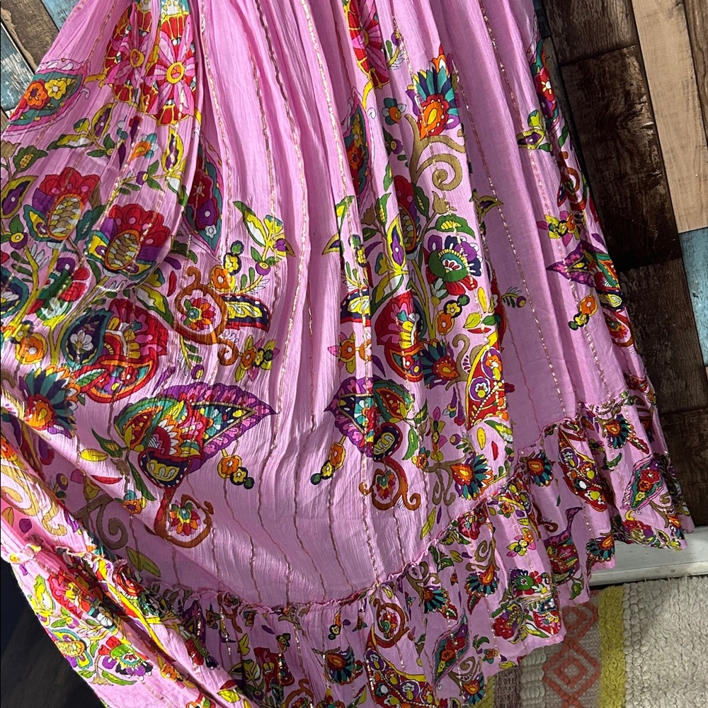 Pink Floral Bohemian Maxi Dress - Women's - Picture 9 of 16